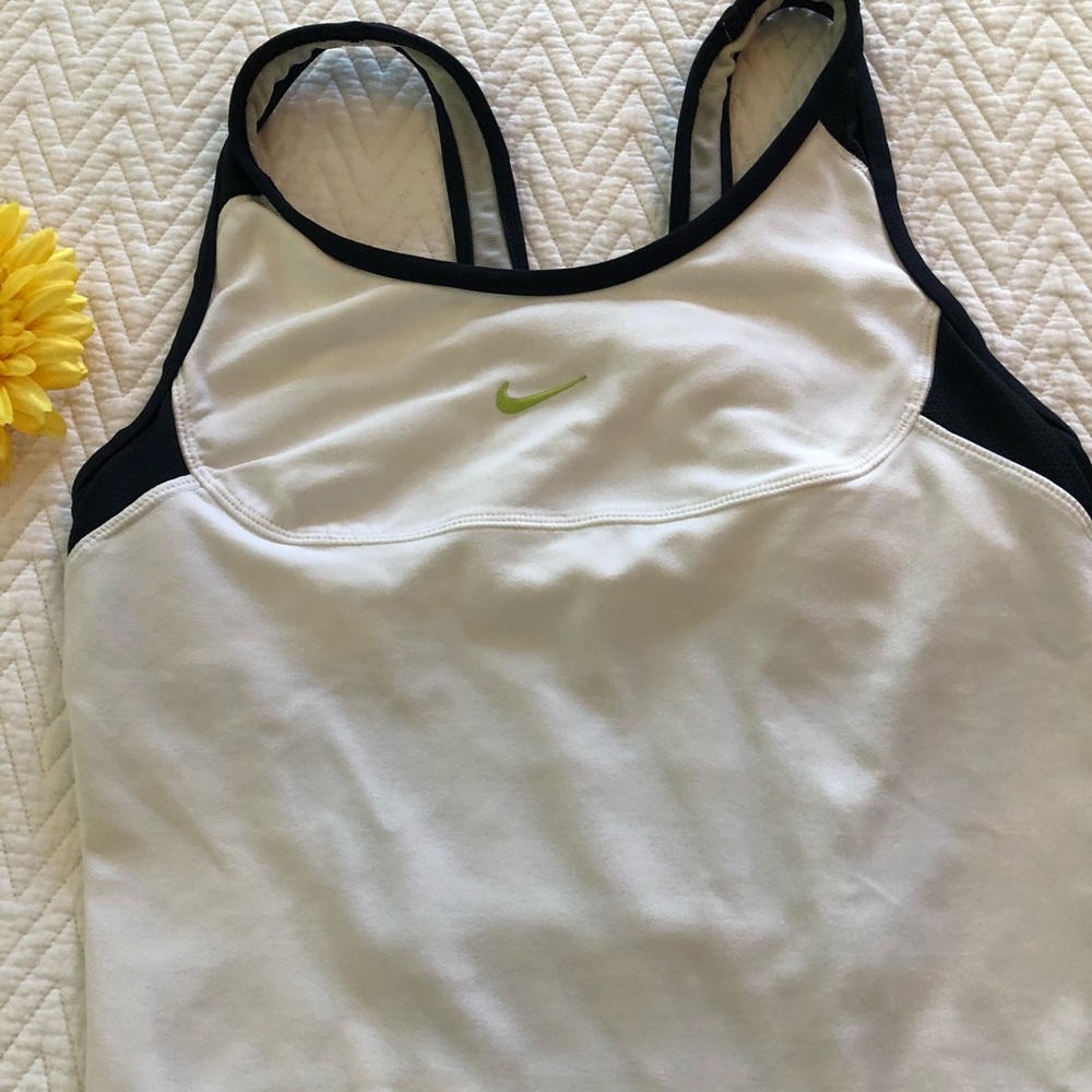 Nike Dry Fit Navy & White Workout Top